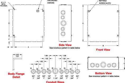 electrical box with knockouts|electrical box knockout sizes chart.